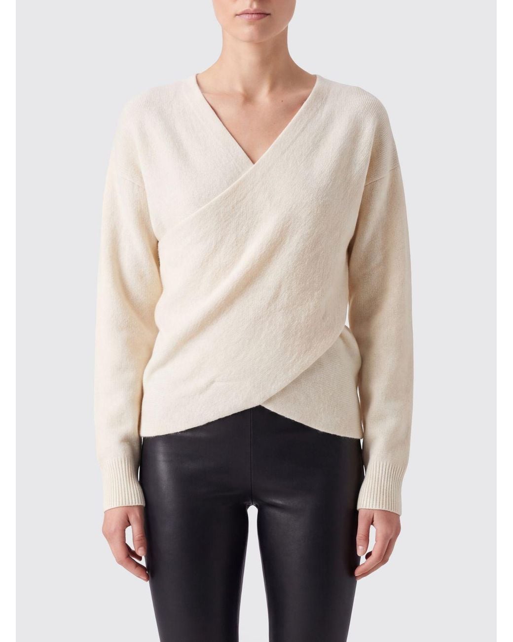FEDERICA TOSI White V-Neck Wool And Cashmere Blend Jumper