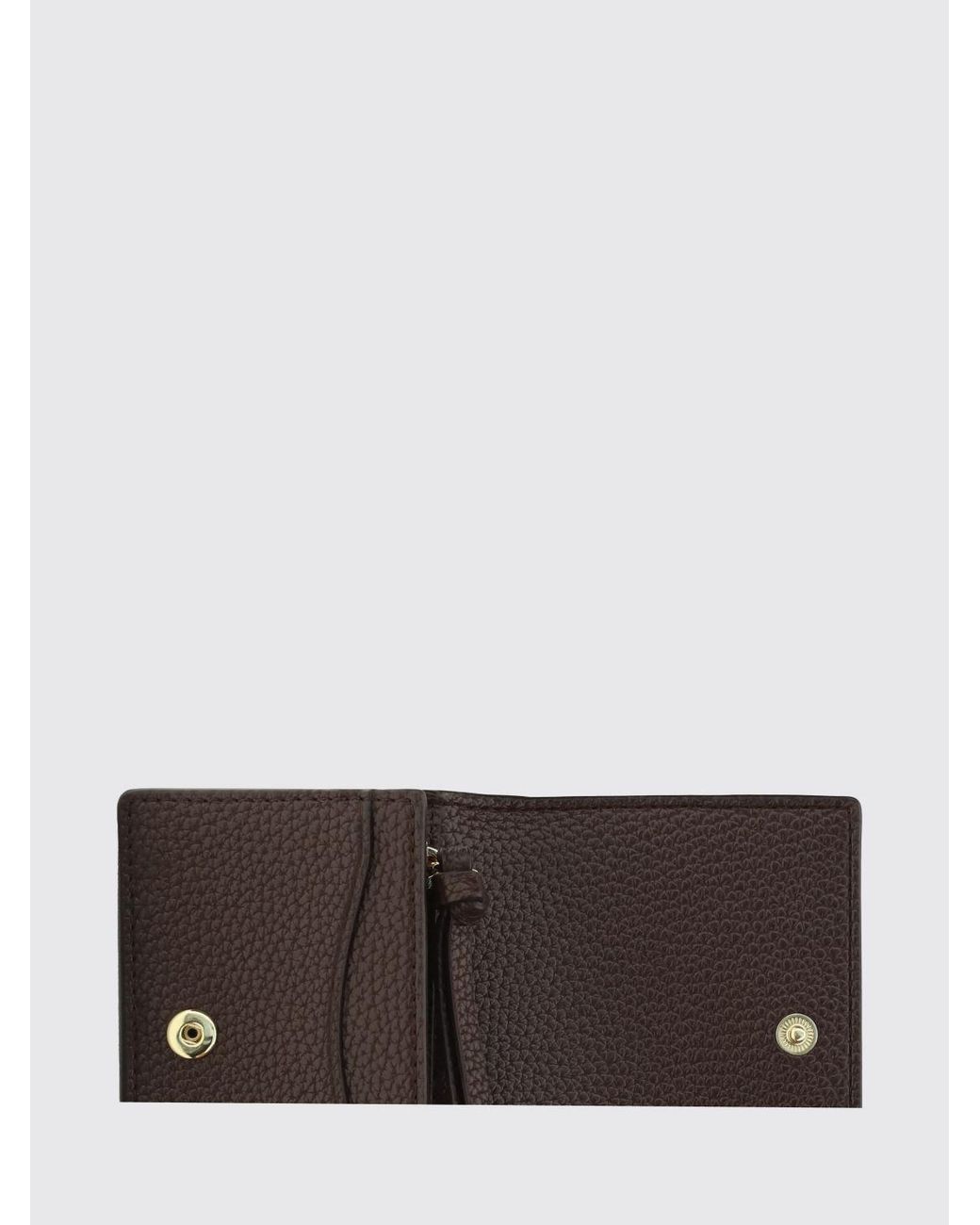 Ganni Brown Butterfly Logo Recycled Leather Flap Wallet