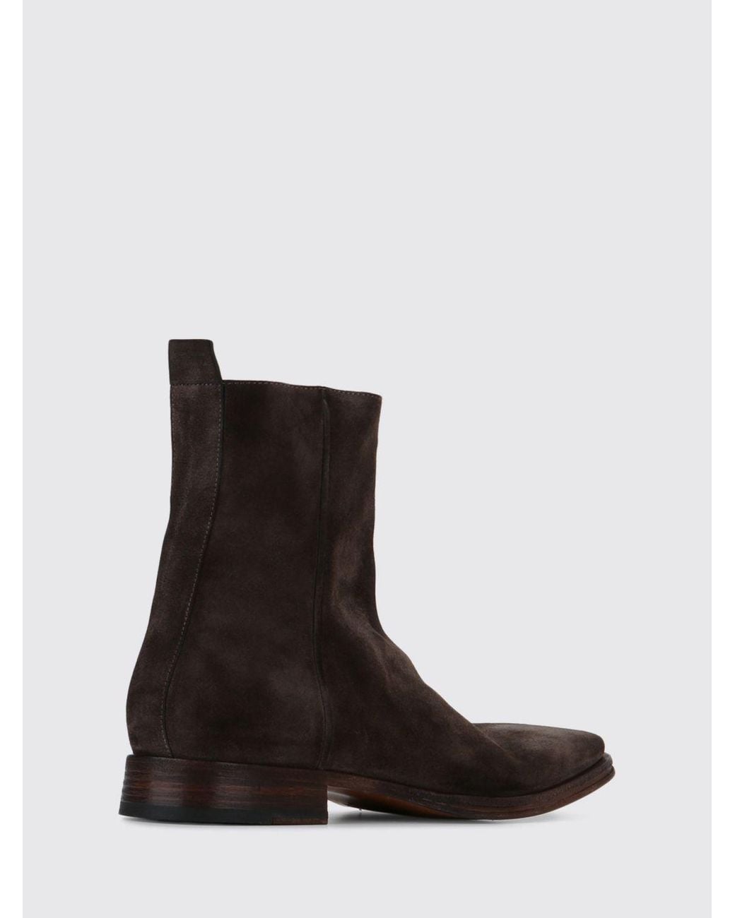 Acne White Suede Ankle Boots With Square Toe And Distressed Effect for men