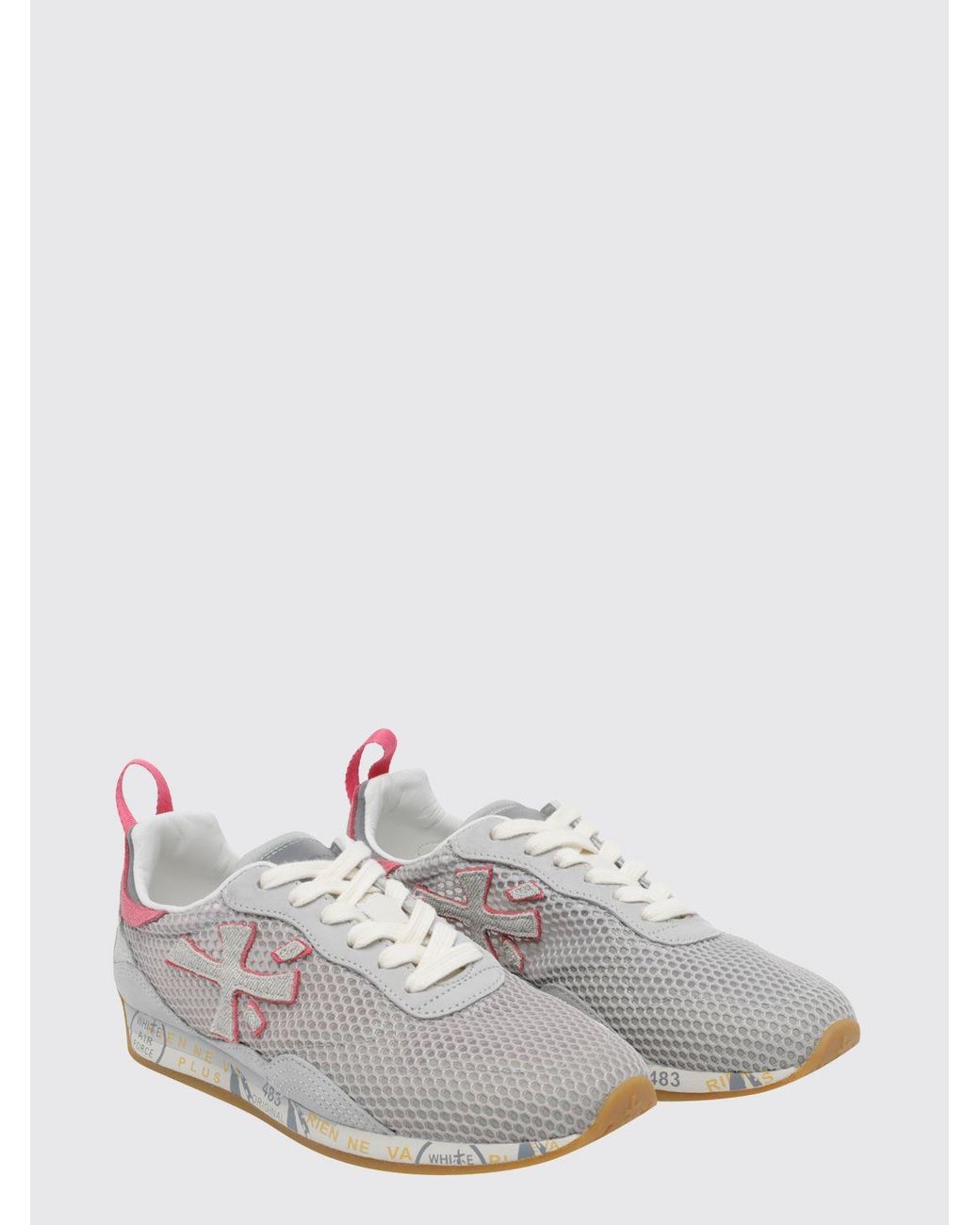 Premiata White Mesh And Leather Runsead Sneakers
