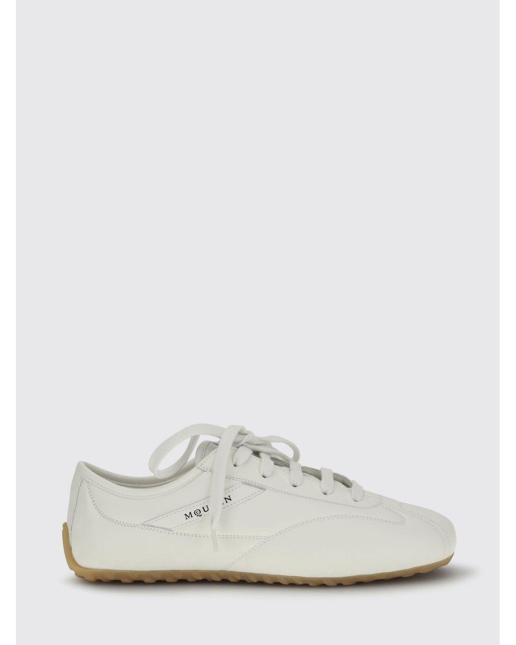 McQueen White Boxe Leather Sneakers for men