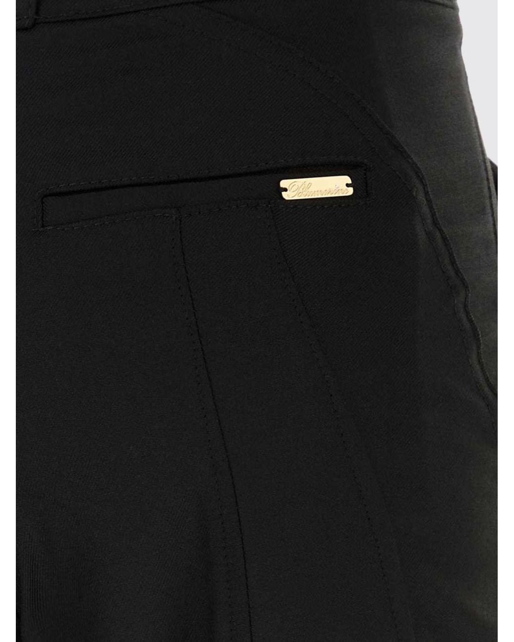 Blumarine Blue Low-Rise Straight Trousers