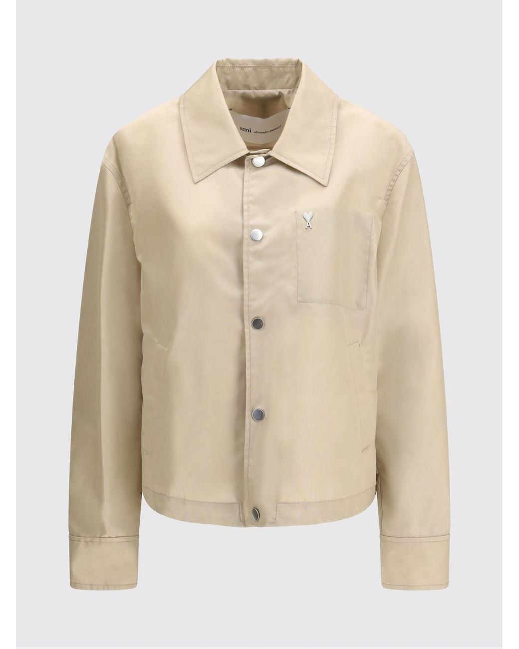 AMI Blue Nylon Overshirt for men