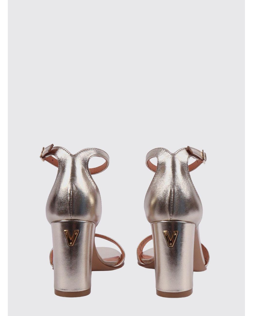 Via Roma 15 Pink Laminated Leather Sandals