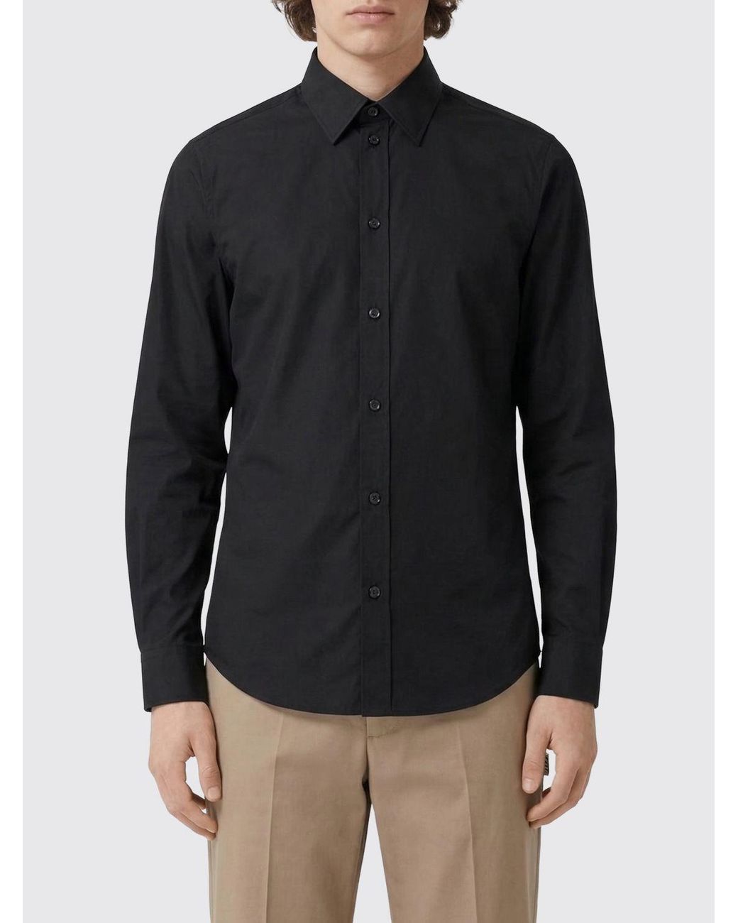 Camicia Basic di Burberry in Black da Uomo