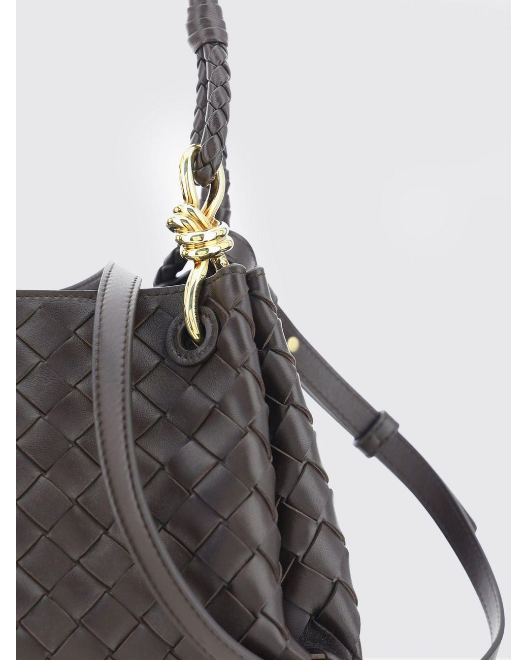 Bottega Veneta Gray Parachute Small Woven Leather Bag
