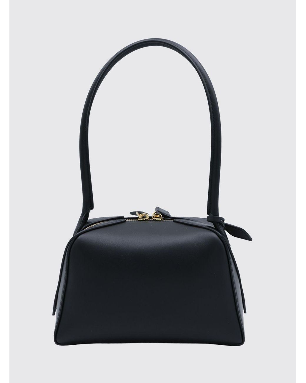 Alaïa Black Small Le Teckel Calfskin Leather Bowling Bag With Tubular Handle