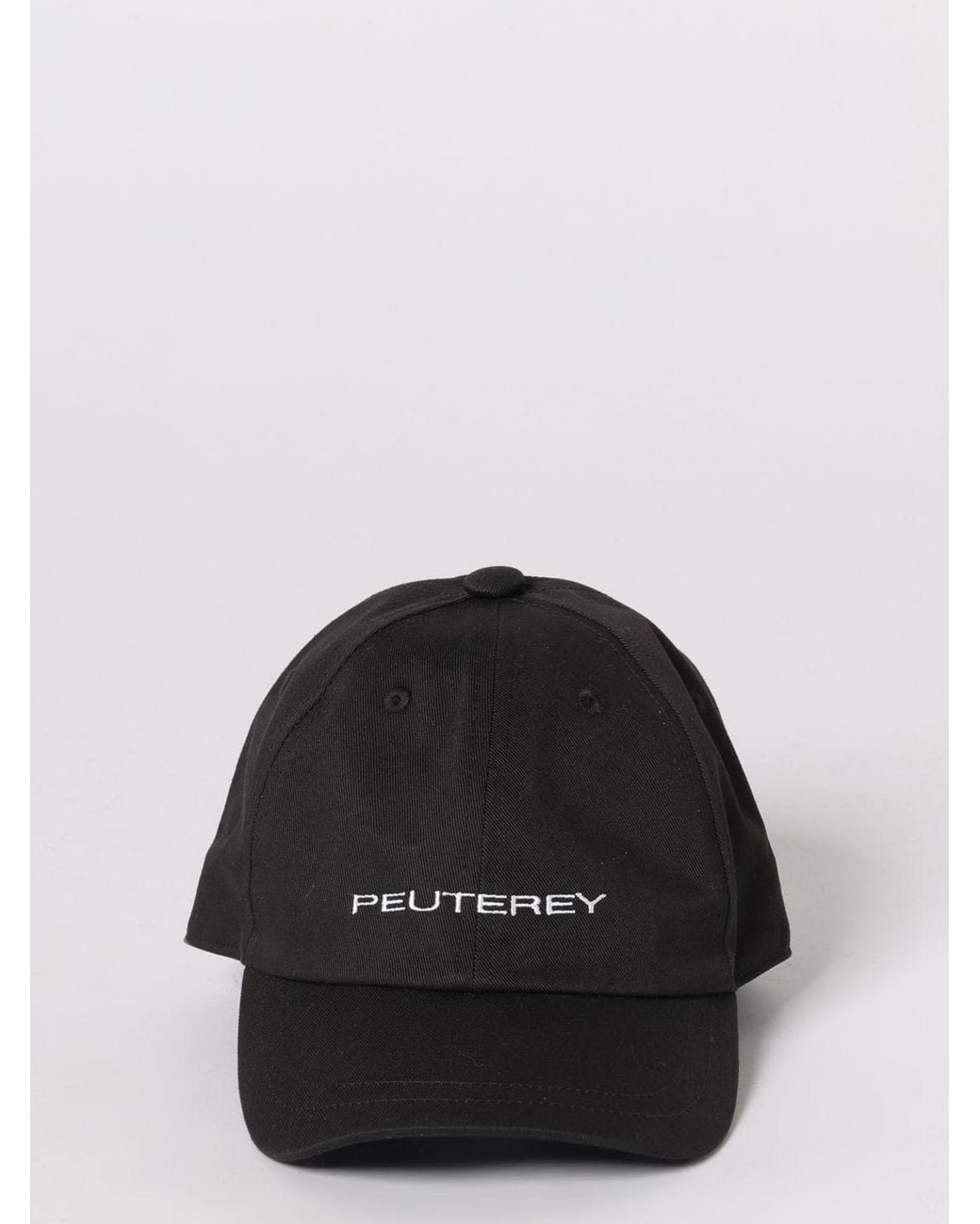 Peuterey Black Cotton Hat With Embroidered Logo