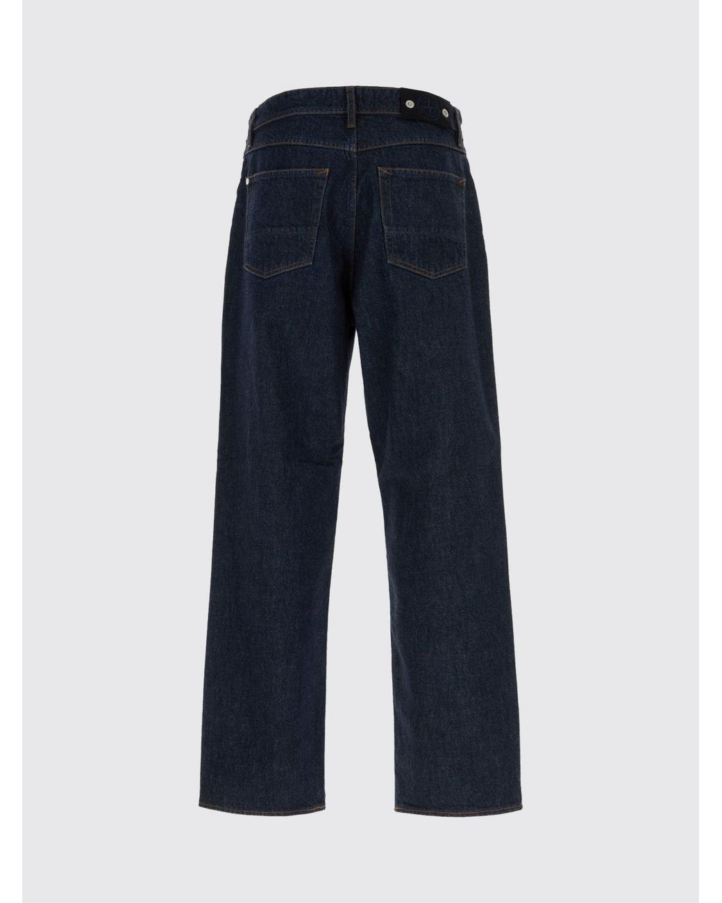 Stone Island Blue Mid-Rise Baggy Jeans for men