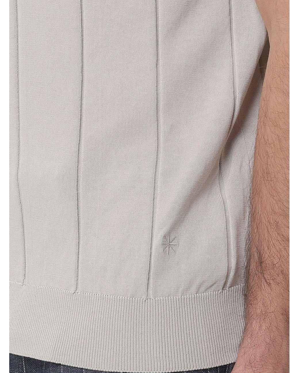 Manuel Ritz Gray Cotton Knit Polo Shirt for men