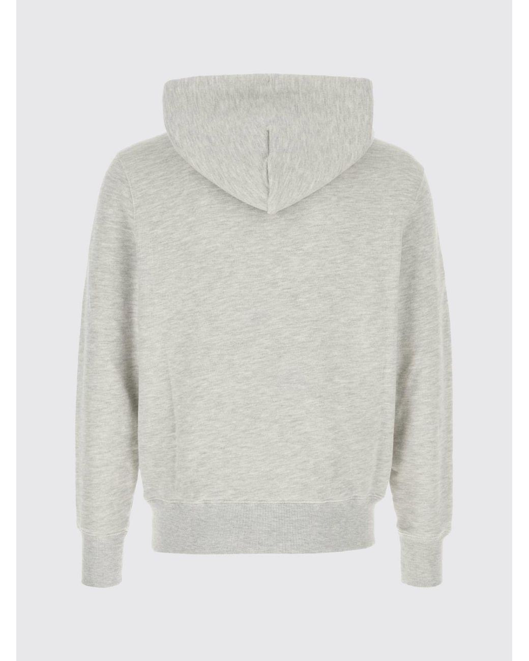 Autry Gray Cotton Hoodie With Contrasting Logo And Drawstring for men
