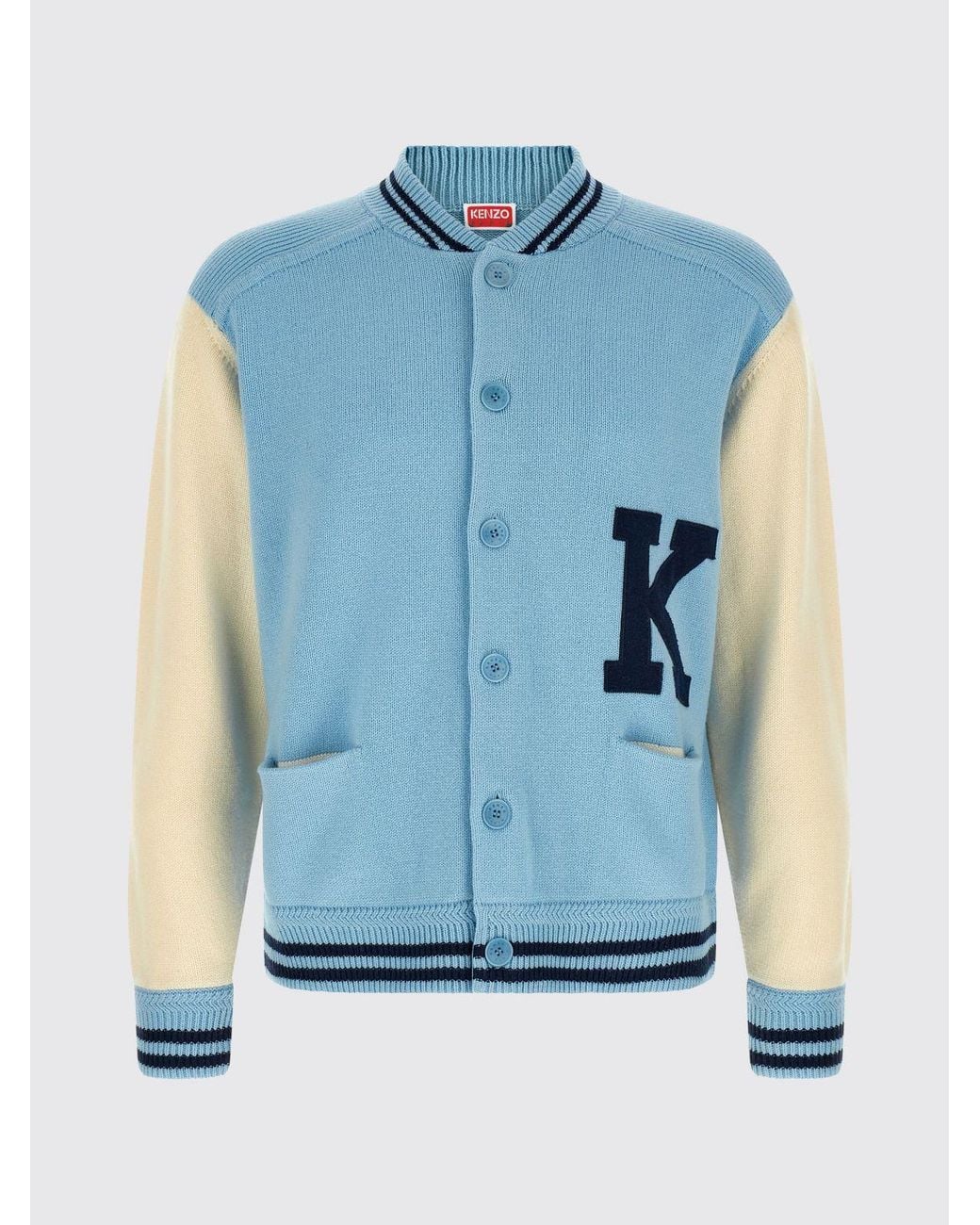 KENZO Blue Varsity Cardigan for men