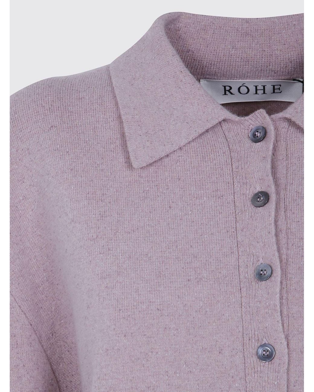 Rohe Purple Long-Sleeved Knit Polo