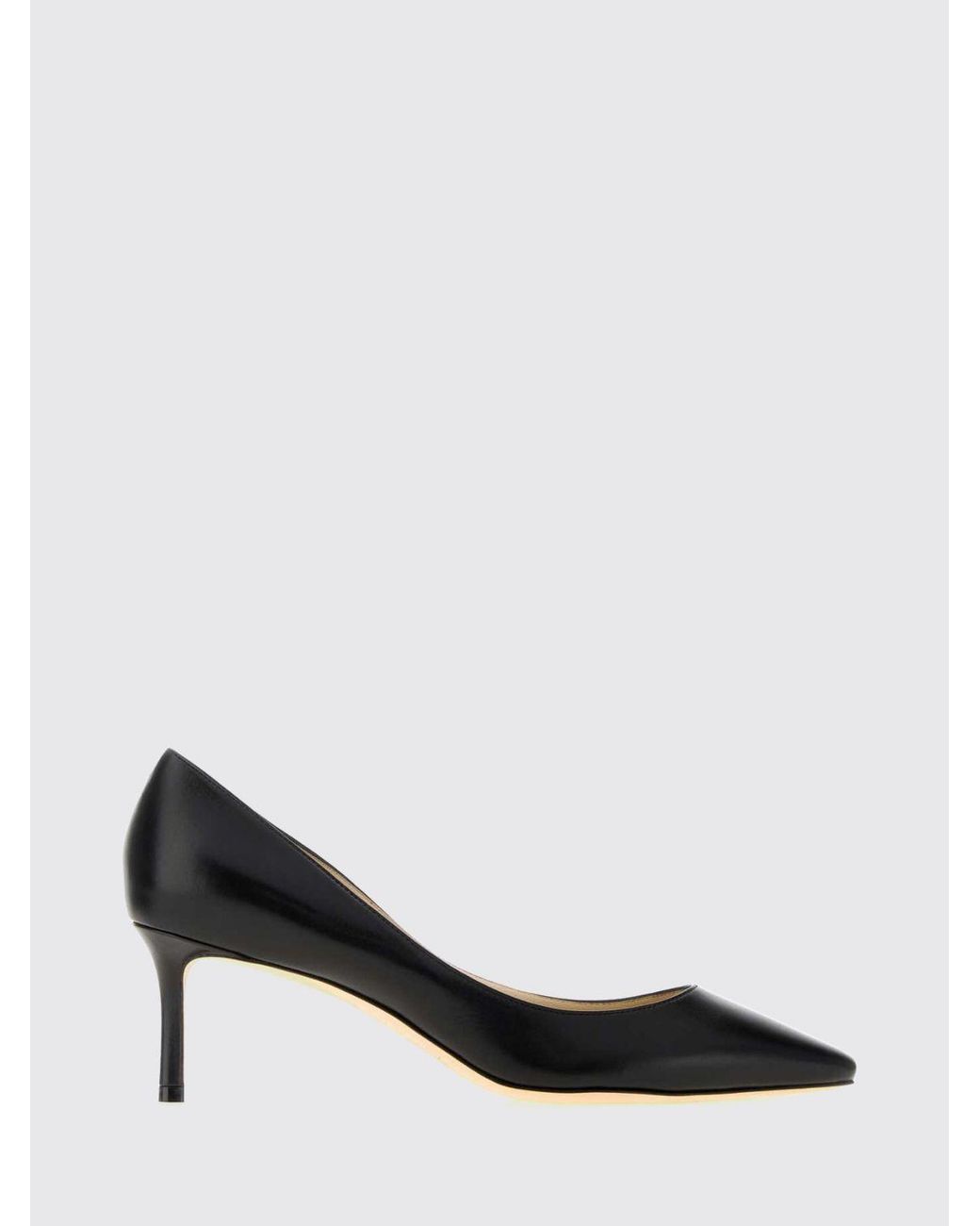 Jimmy Choo Black Romy Smooth Leather Mid-Heel Court Shoes With Almond Toe