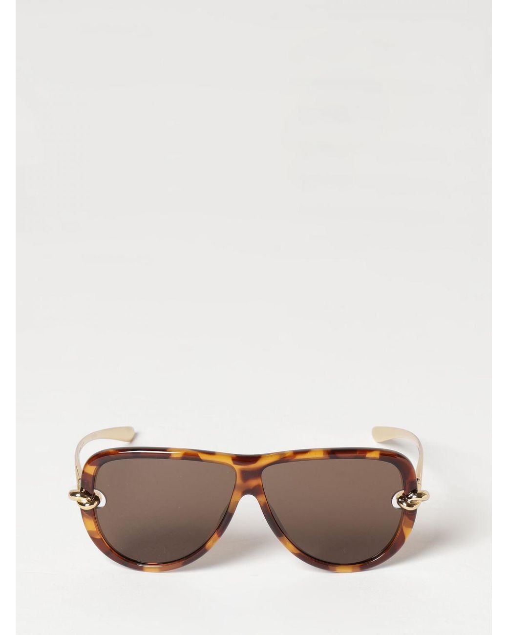 Bottega Veneta Natural Tortoiseshell Acetate Aviator Sunglasses