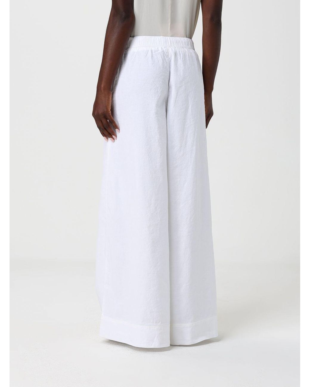 Mason's White Linen Blend Flared Trousers