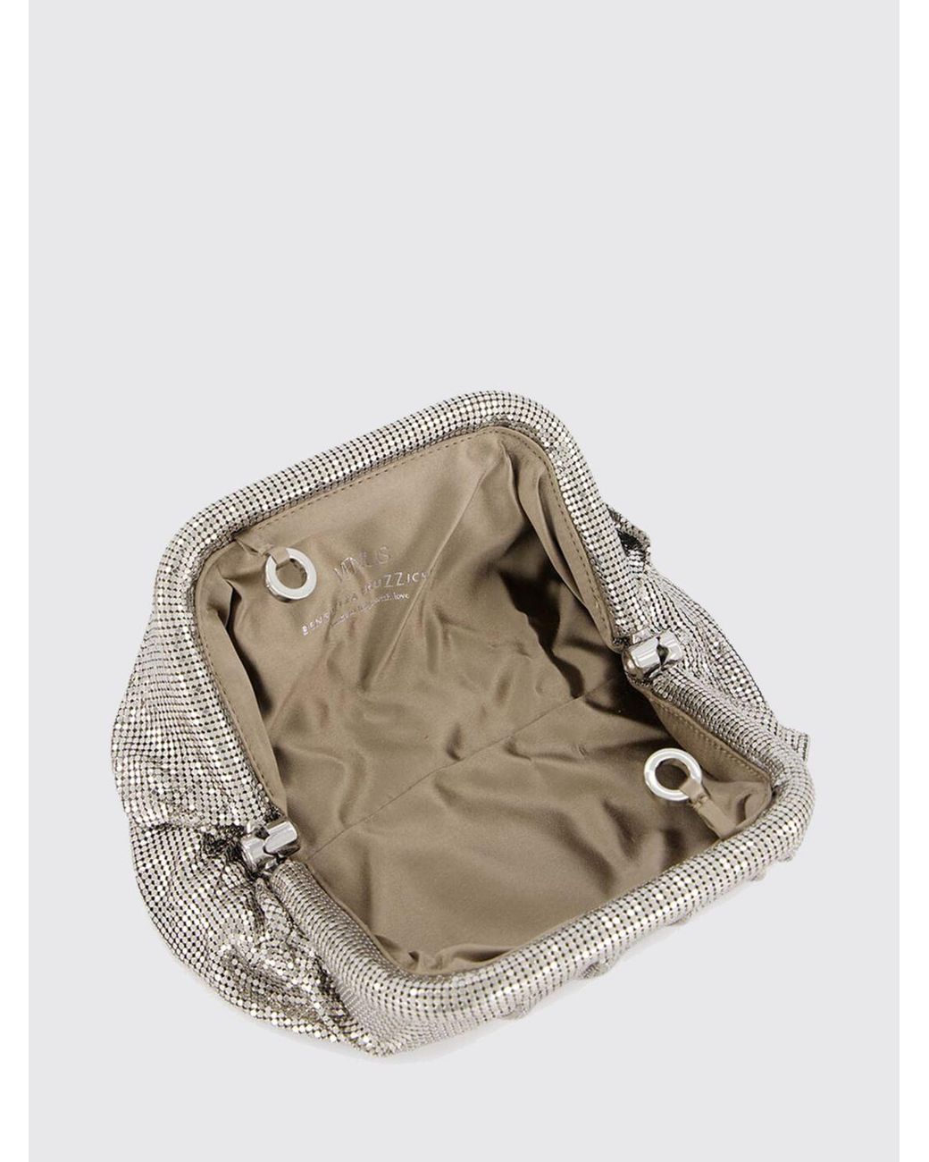 Benedetta Bruzziches Metallic Venus Crystal-Embellished Mini Bag With Removable Strap