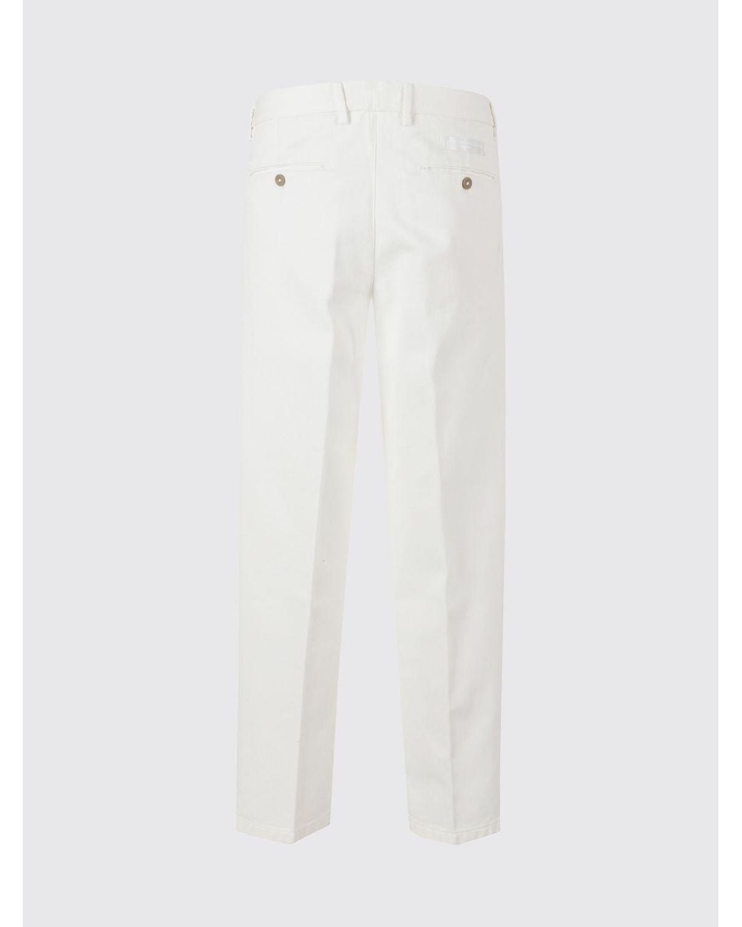 Briglia 1949 White Manhattan Straight-Leg Cotton Chino Trousers for men