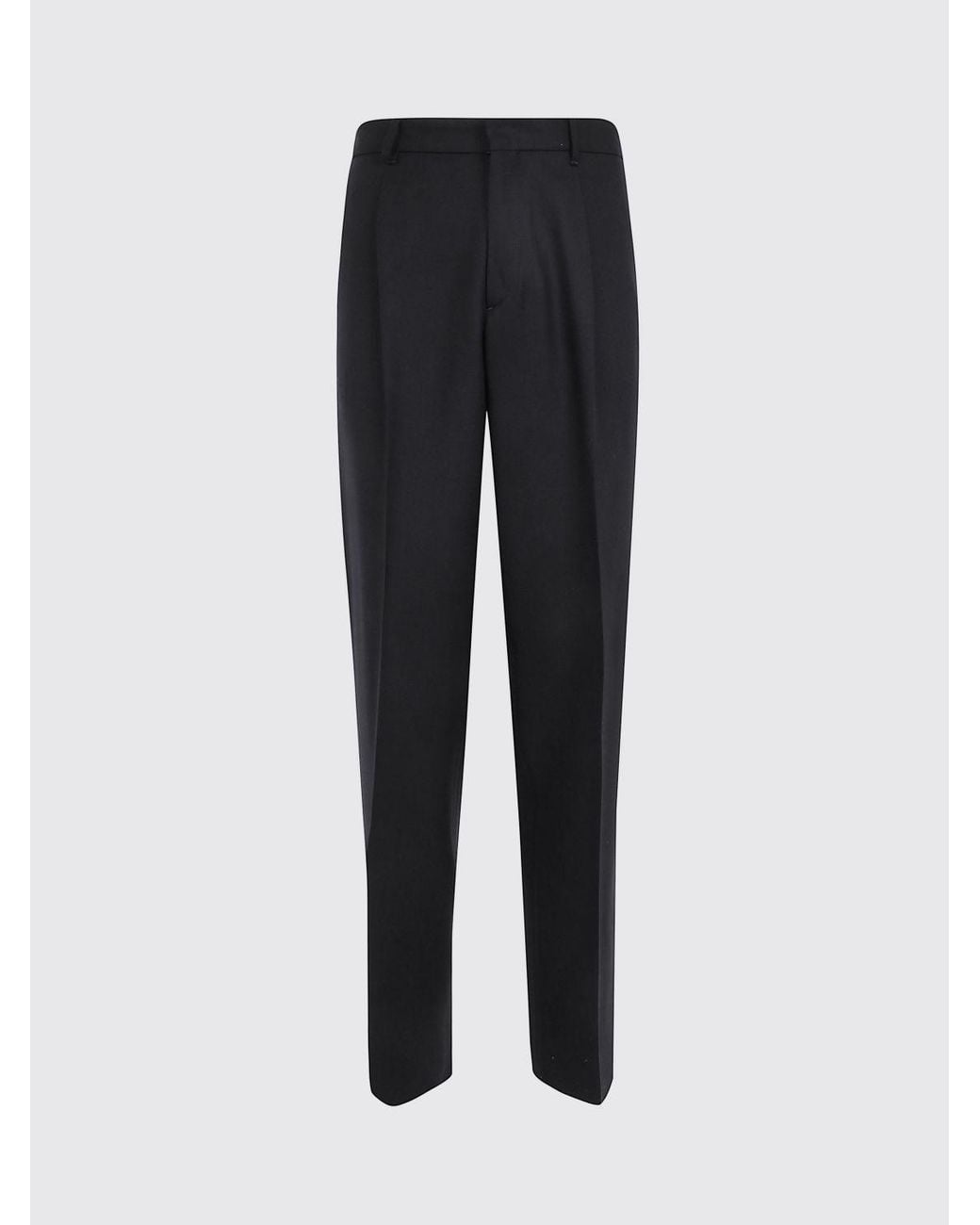 Lardini Black Virgin Wool Tailored Slim Fit Trousers for men