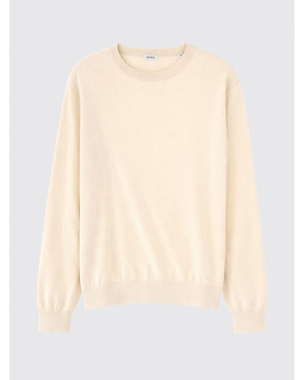 Aspesi Blue Cotton Crew Neck Sweater