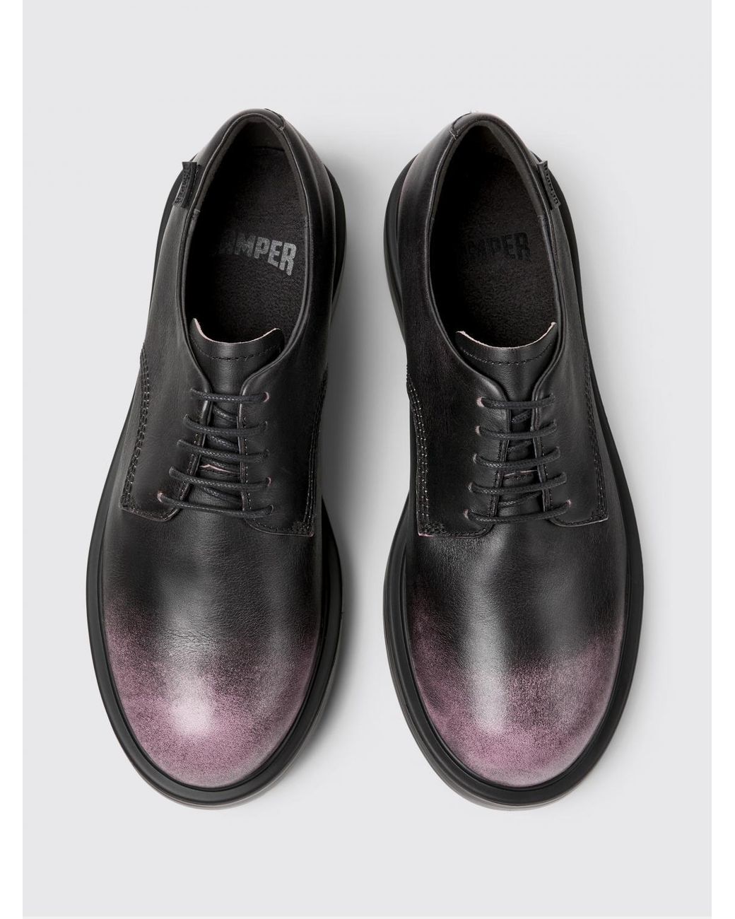 Camper Black Dean Smoked Recycled Leather Derby Shoes
