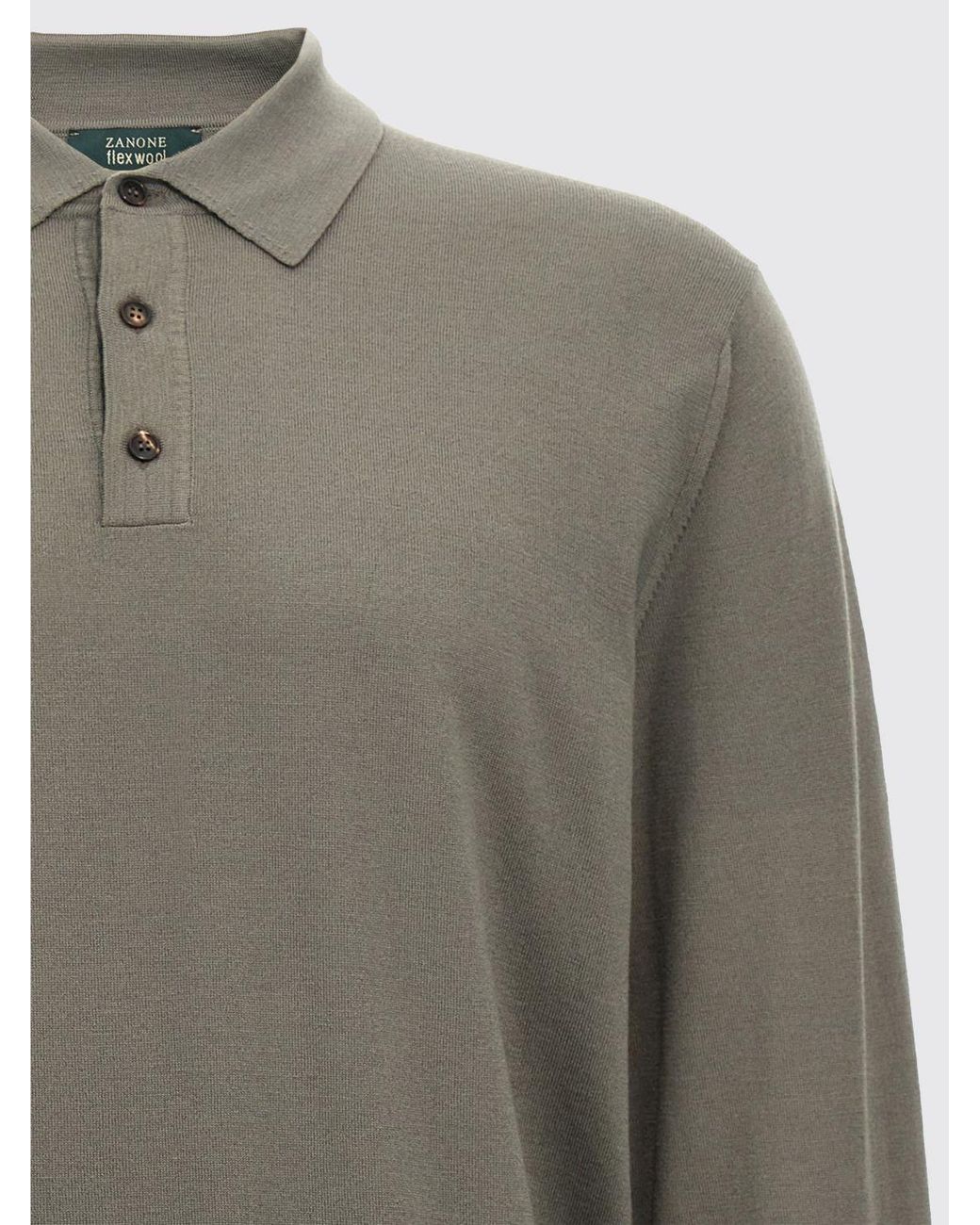 Polo Básico De Mezcla De Lana Zanone de hombre de color Gray