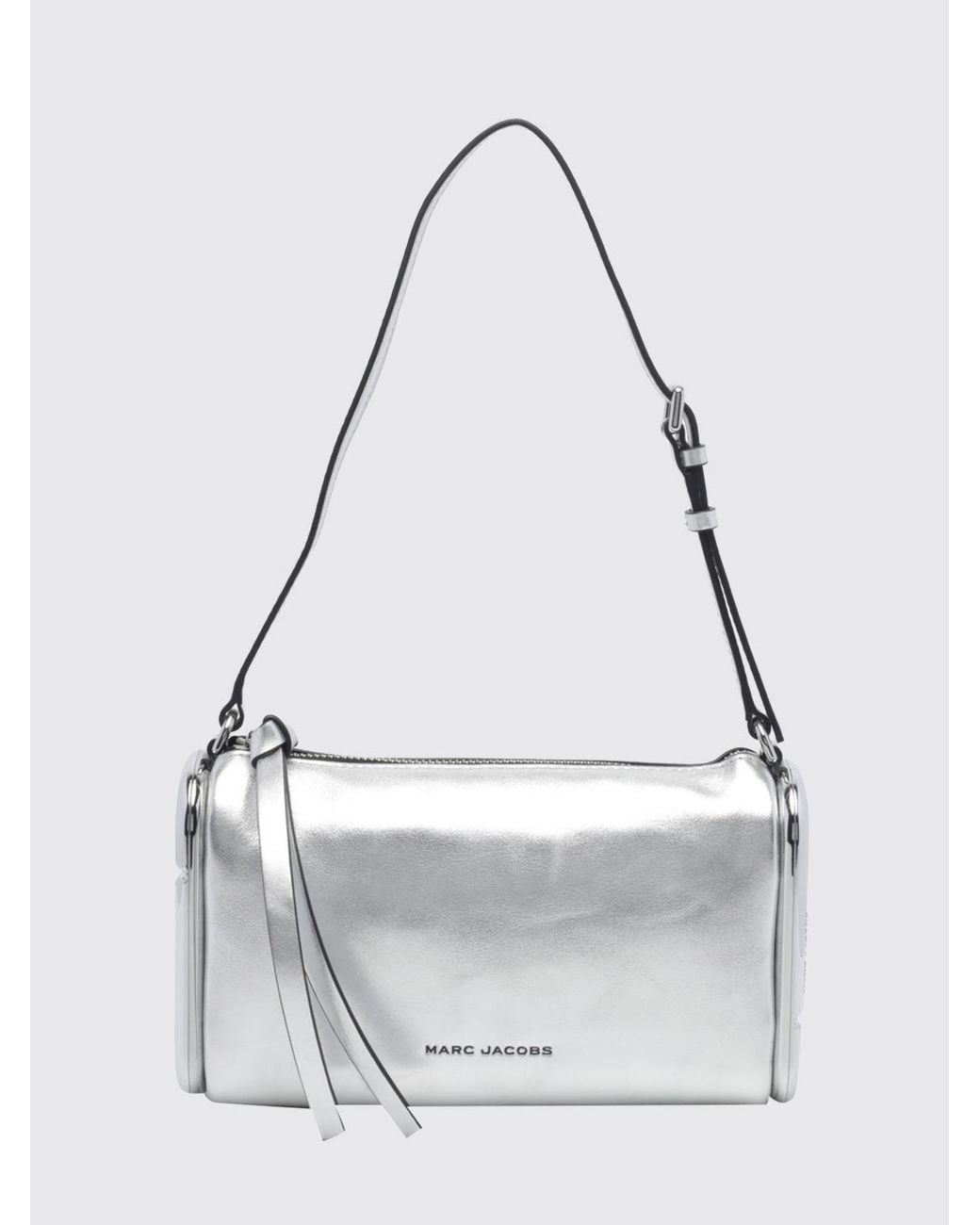 Marc Jacobs White The Scene Small Laminated Leather Shoulder Bag With Double J Logo
