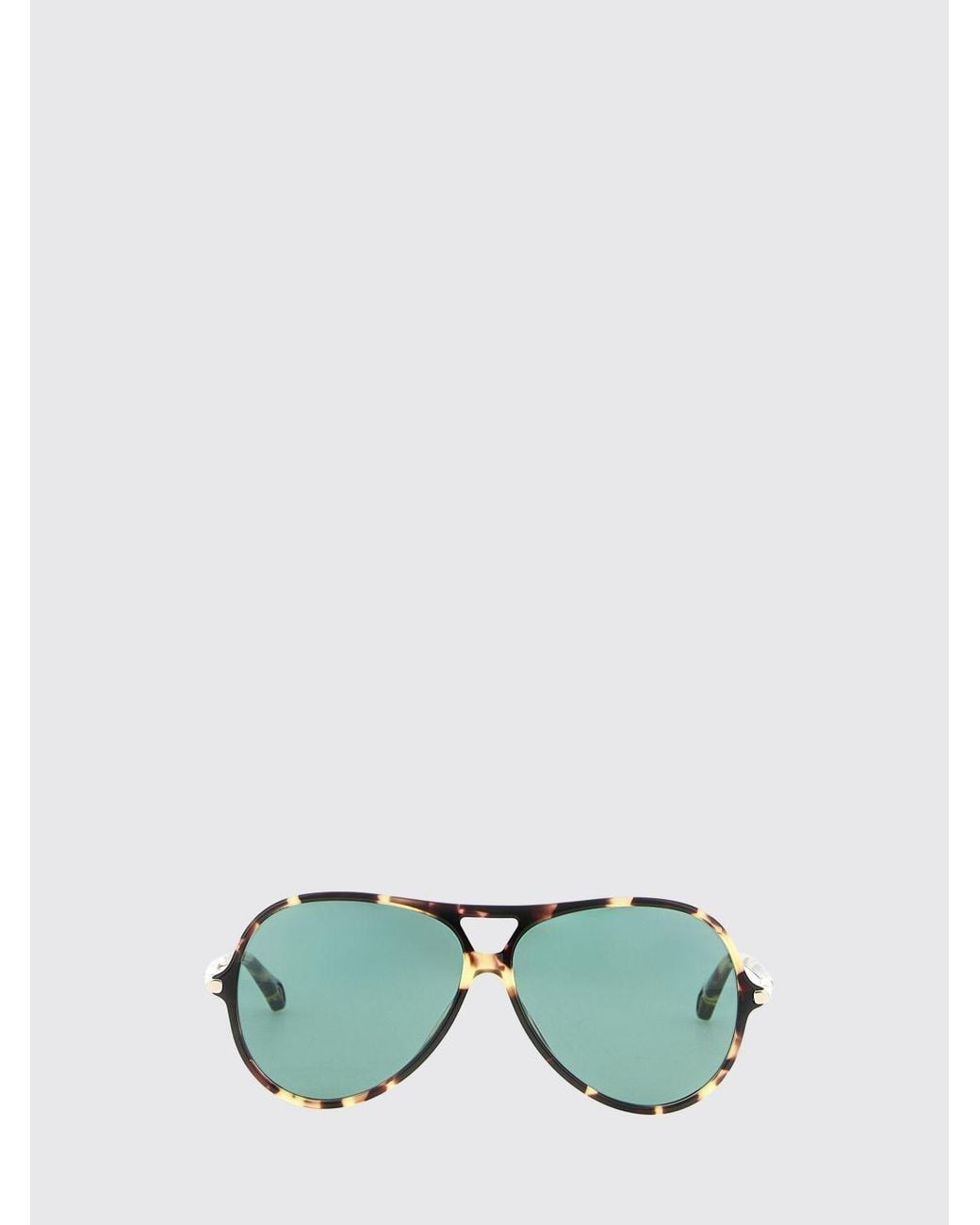Chloé Green ChloÉ Aviator Tortoiseshell Acetate Sunglasses With Double Bridge