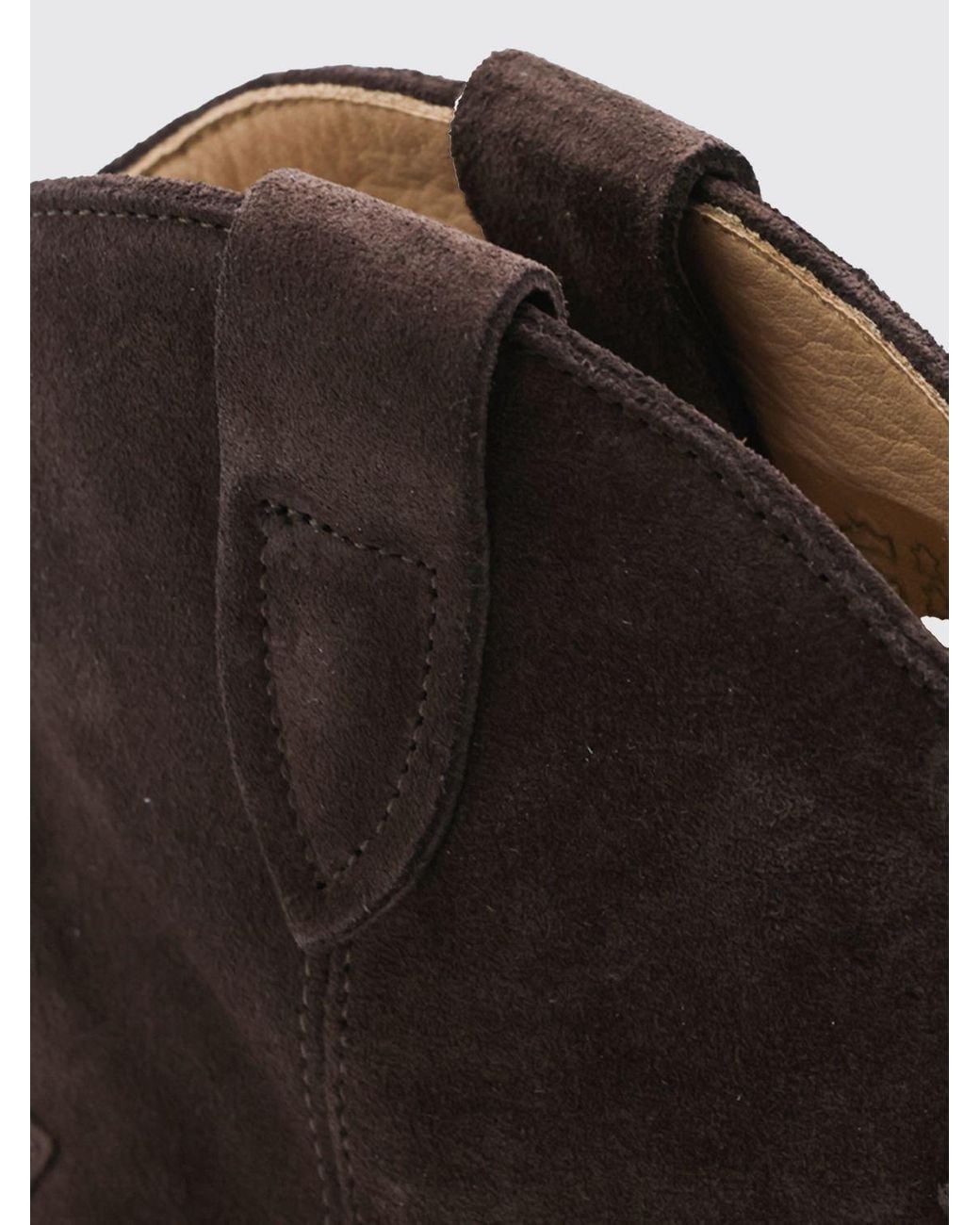 Isabel Marant Brown Dewina Suede Low-Heeled Western Ankle Boots