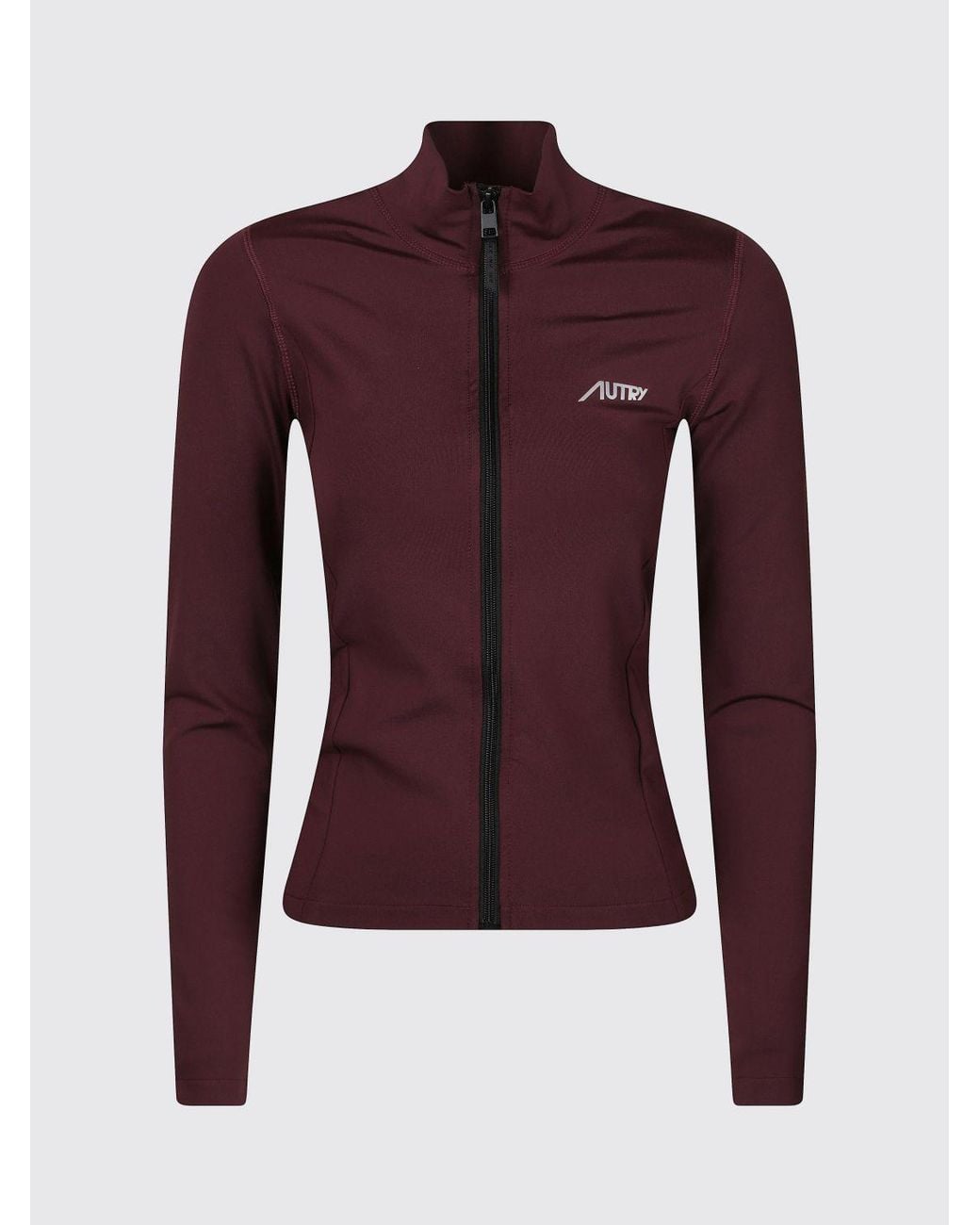 Autry Purple Slim Fit Zip-Up Sweatshirt
