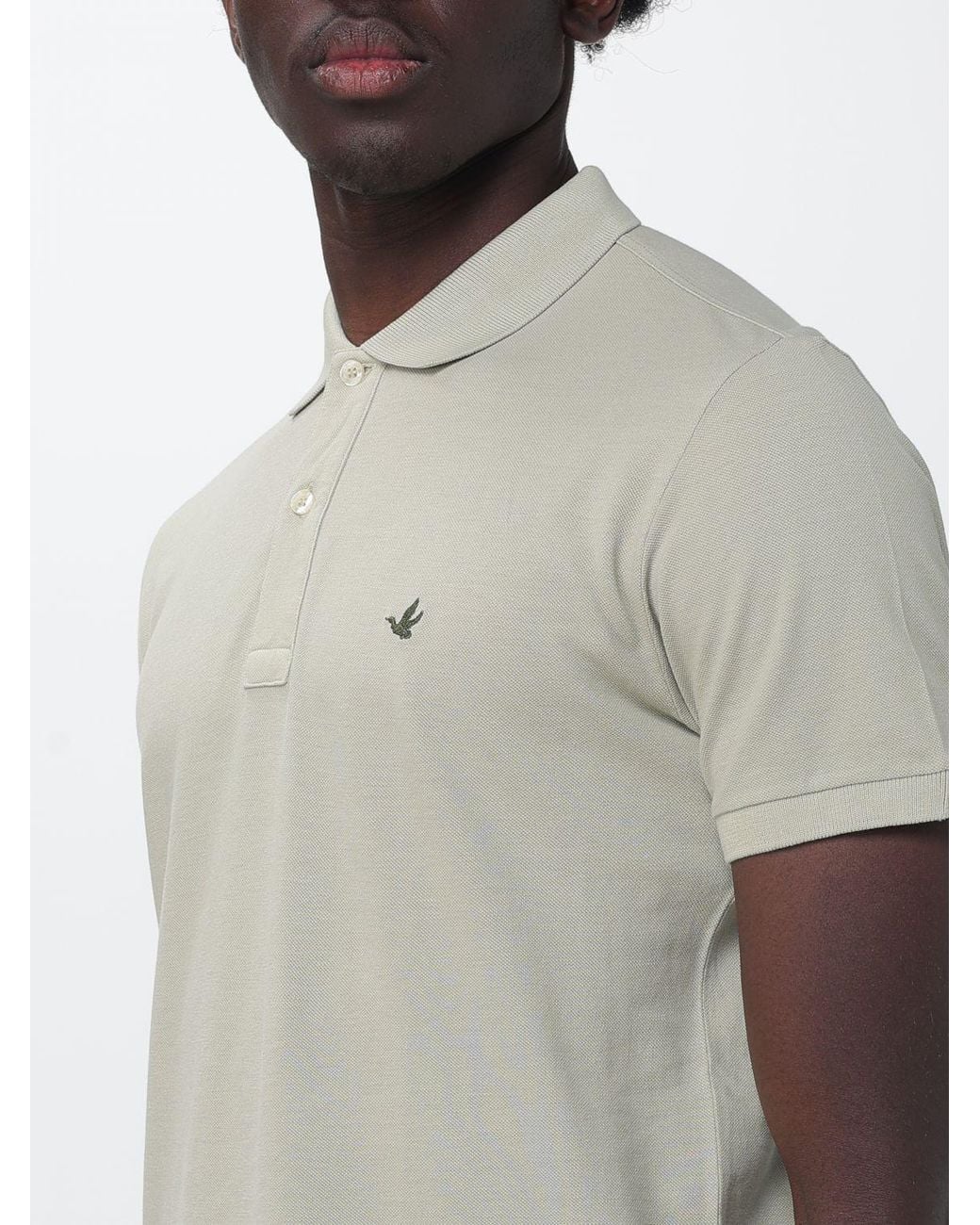 Brooksfield Gray Basic Cotton Polo Shirt With Logo for men