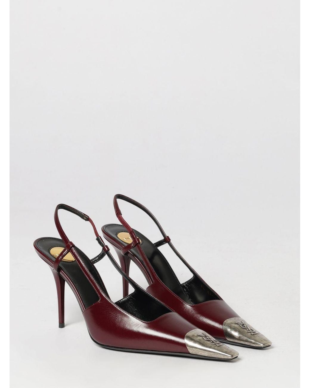 Saint Laurent Pink Jeanne Calfskin Leather Slingback Pumps With Stiletto Heel