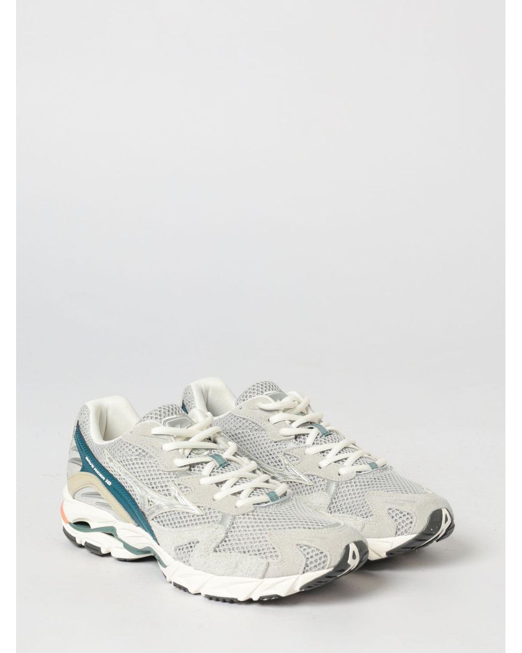 Mizuno White Wave Rider 10 Suede And Mesh Sneakers for men