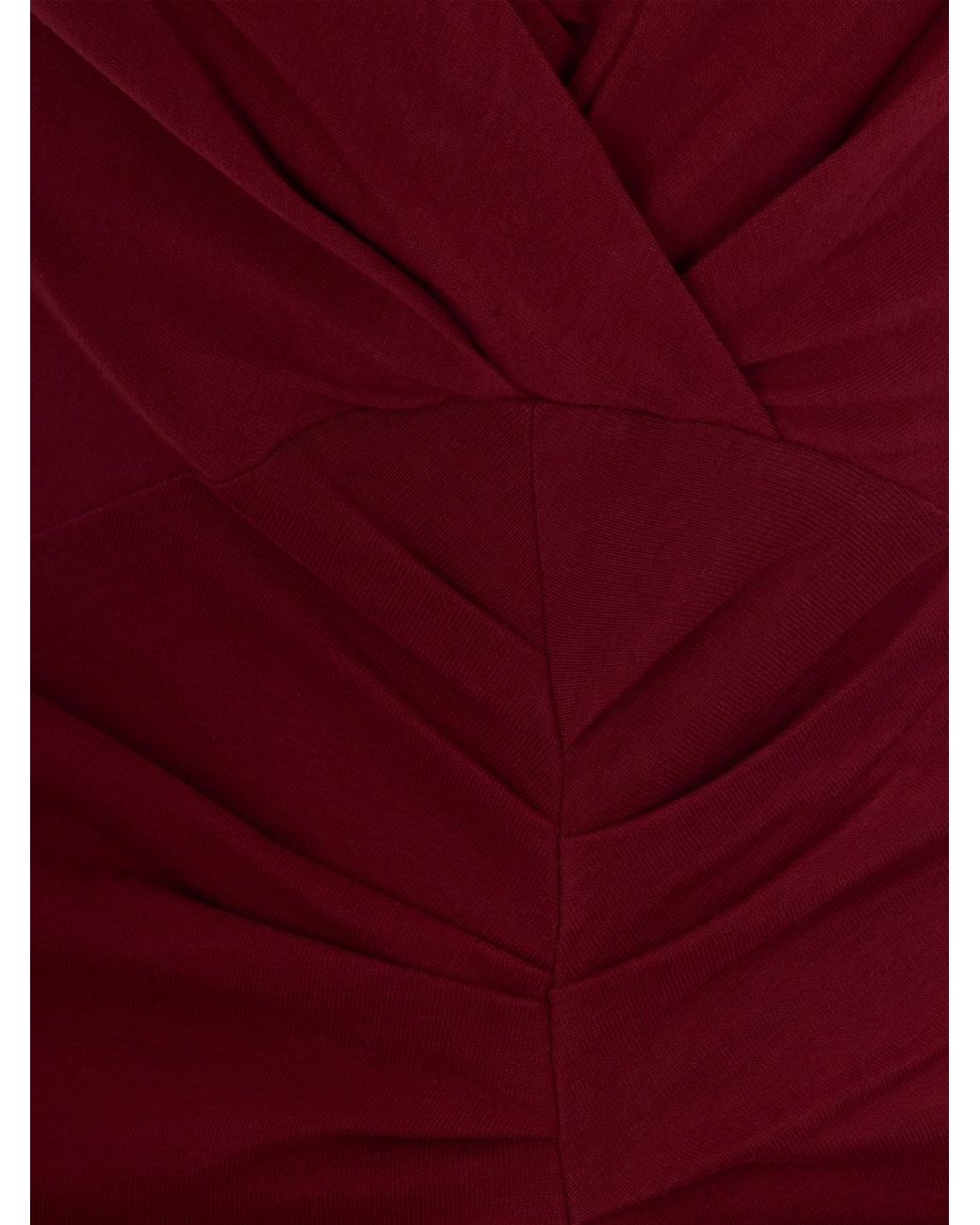 Isabel Marant Red Draped V-Neck Viscose Midi Sheath Dress
