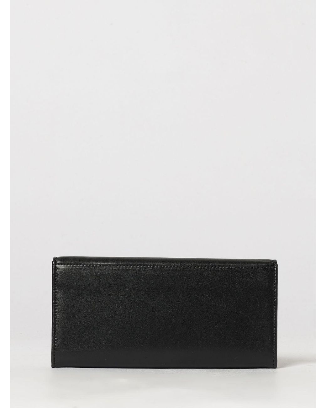 Paul Smith Gray Tri-Fold Smooth Leather Purse With Snap Button Closure And Front Logo