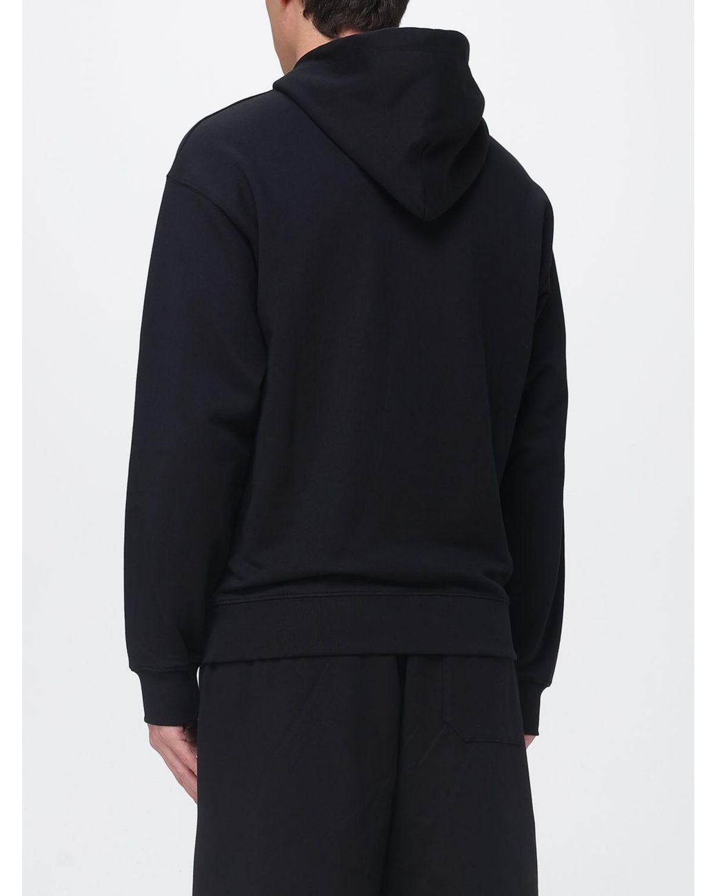 MSGM Blue Cotton Hoodie With Logo for men