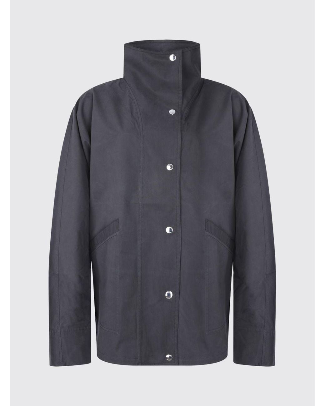 Totême Gray Parachute Water-Repellent Technical Fabric Jacket With High Neck