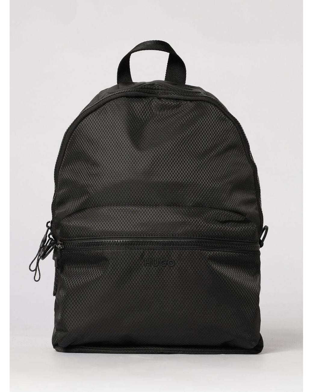 HUGO Black Nylon Backpack for men