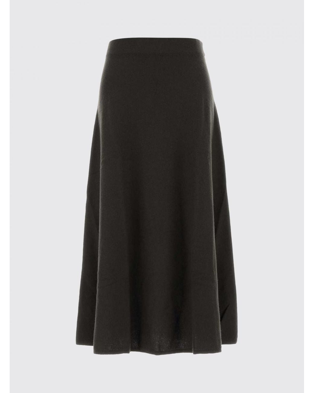 Lisa Yang Black Knit Cashmere Midi Skirt With An Elasticated High Waist