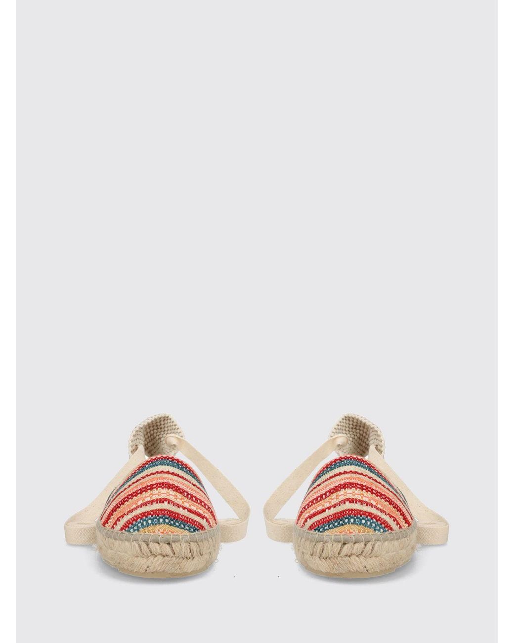 Manebí Pink Valenciana Striped Cotton Espadrilles With Ankle Ties