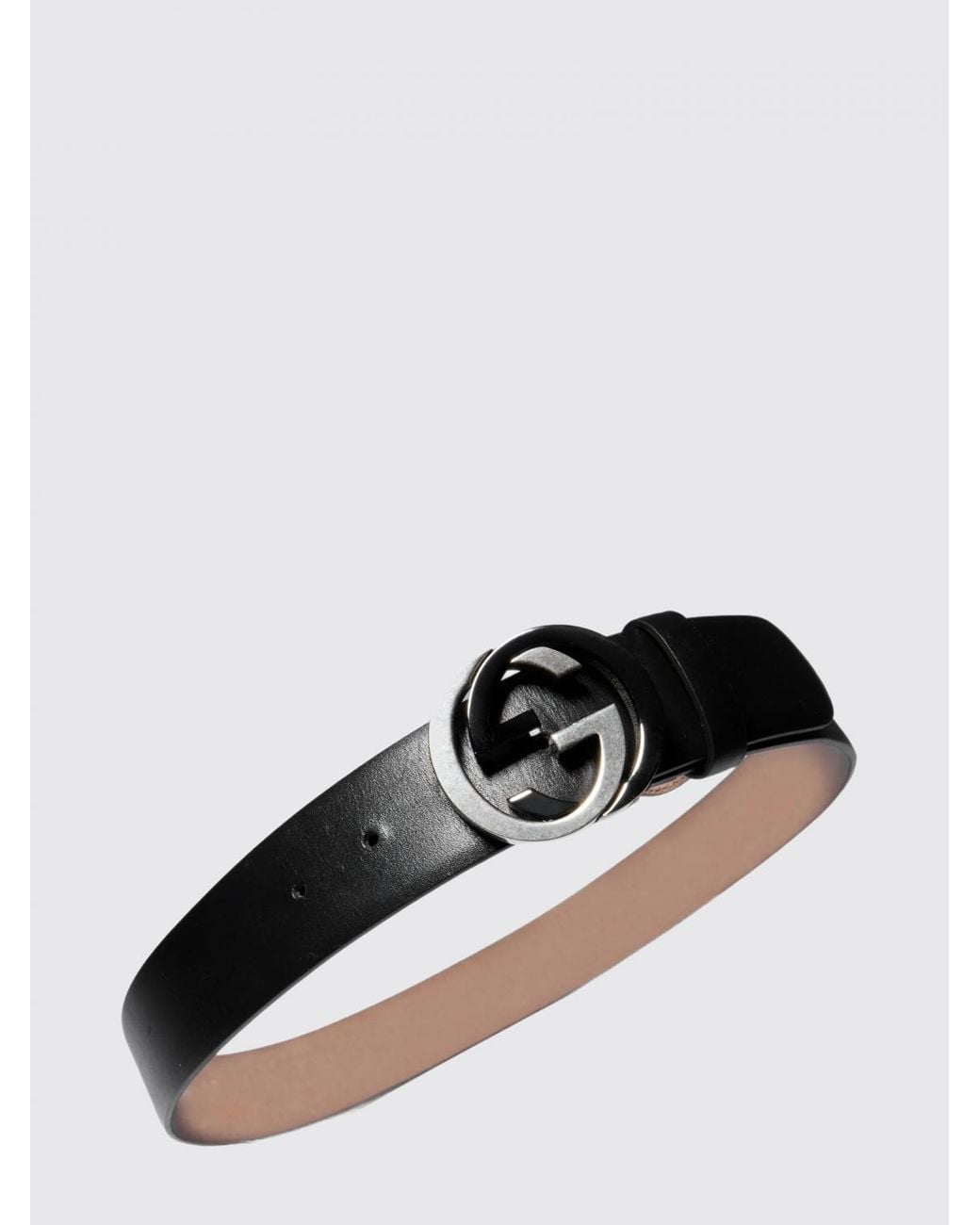 Gucci Black 4 Cm Leather Belt With Gg Monogram Buckle for men