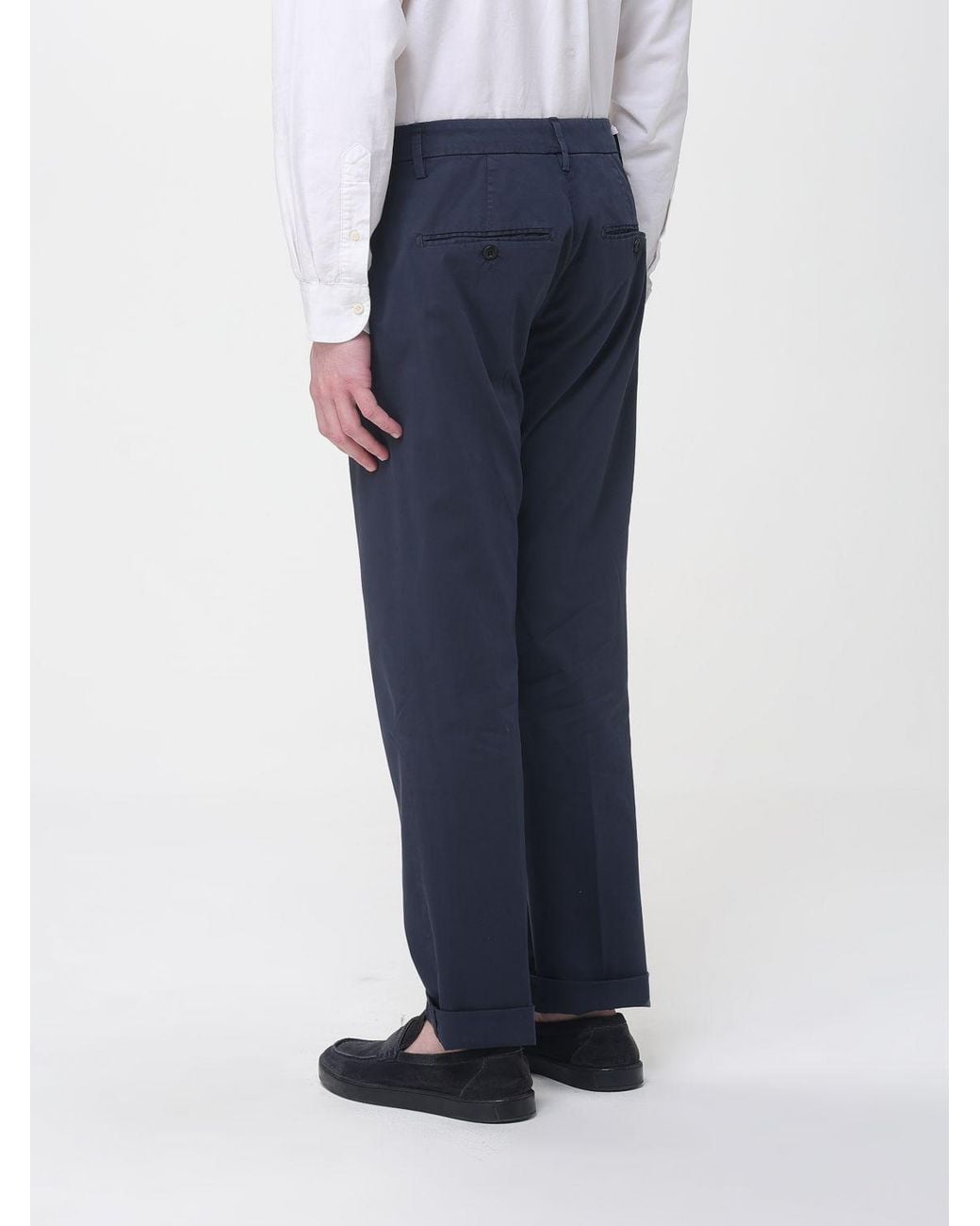 Dondup Blue Stretch Cotton Chino Trousers for men