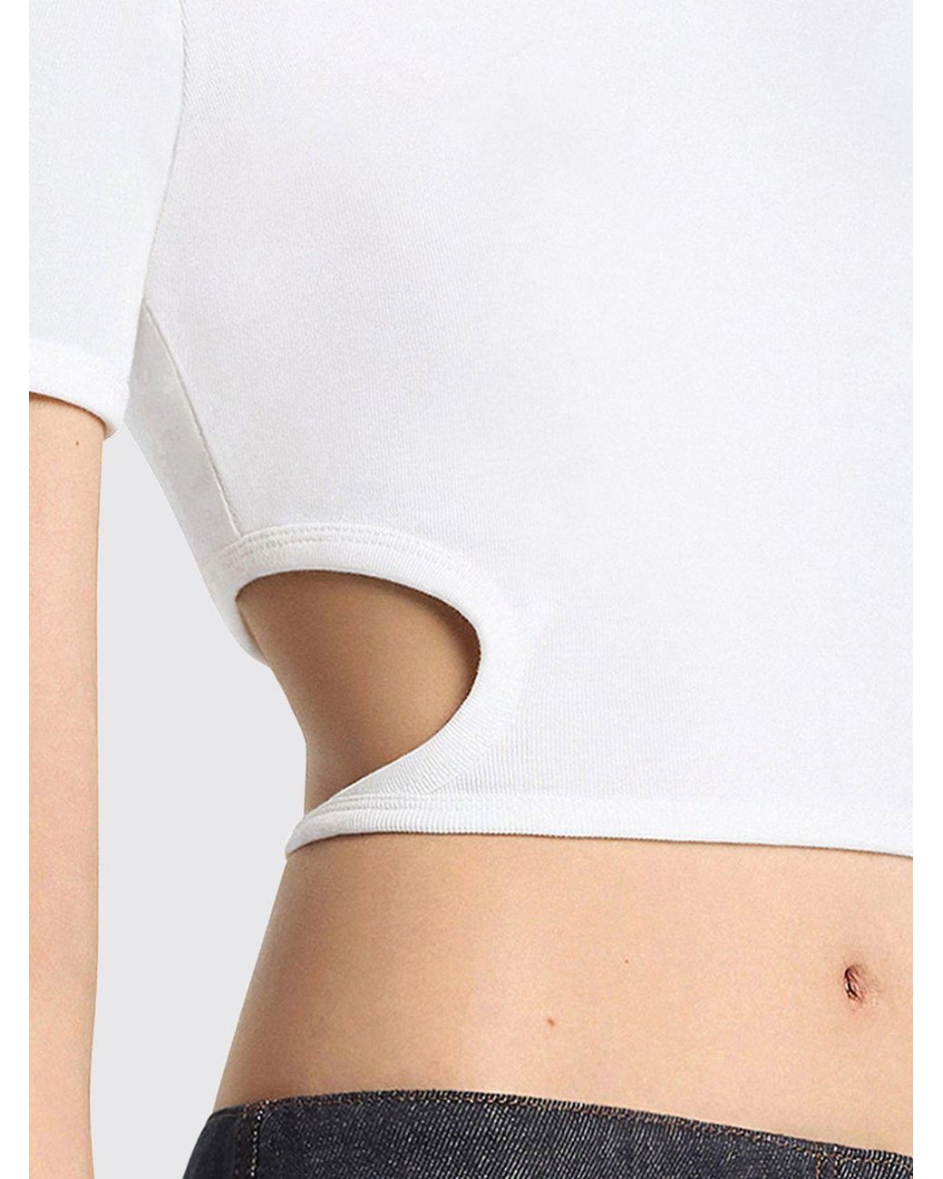 Courreges White CourrÈ Ges Cotton Crop T-Shirts With Logo