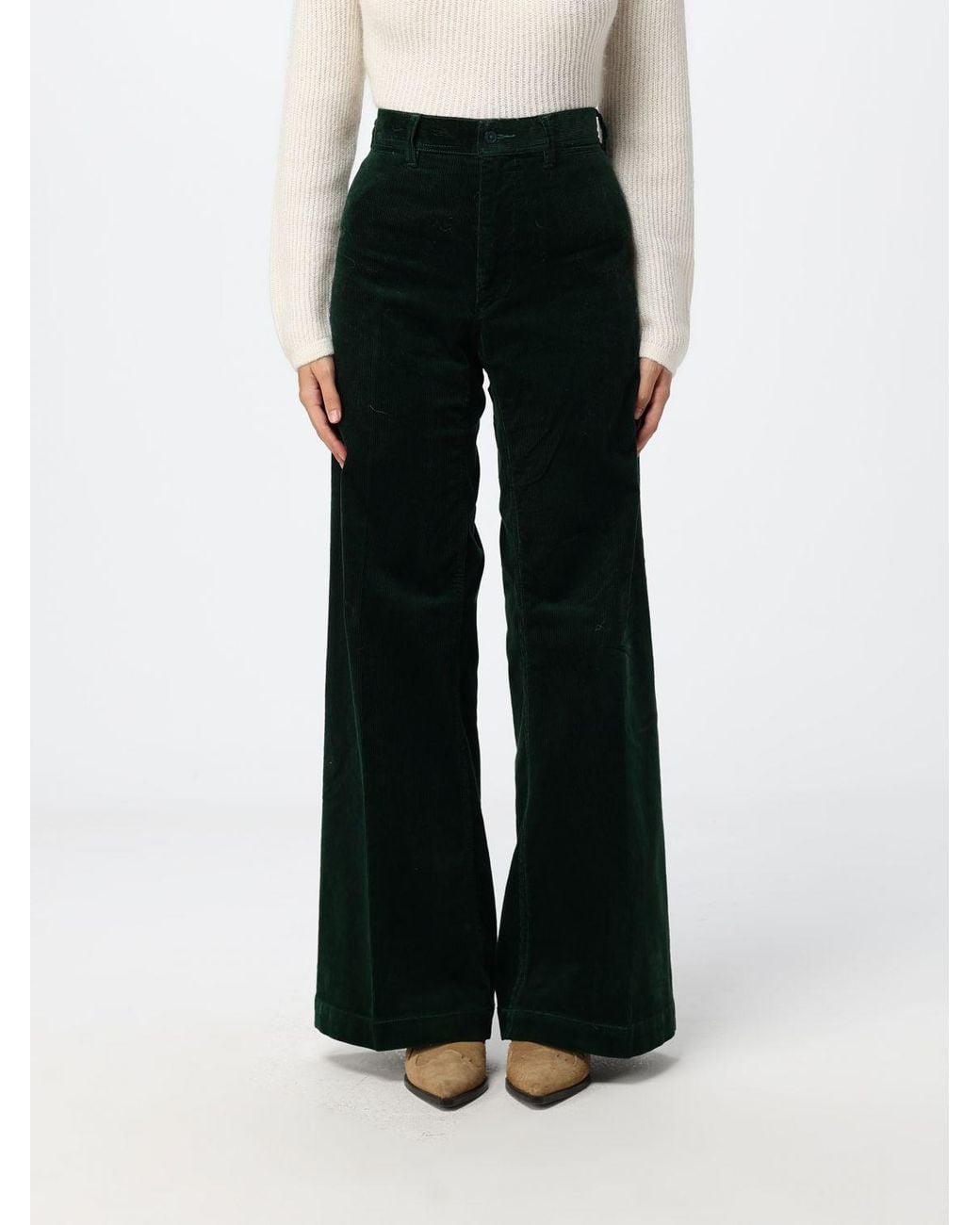 Polo Ralph Lauren Black High-Waisted Corduroy Flare Trousers