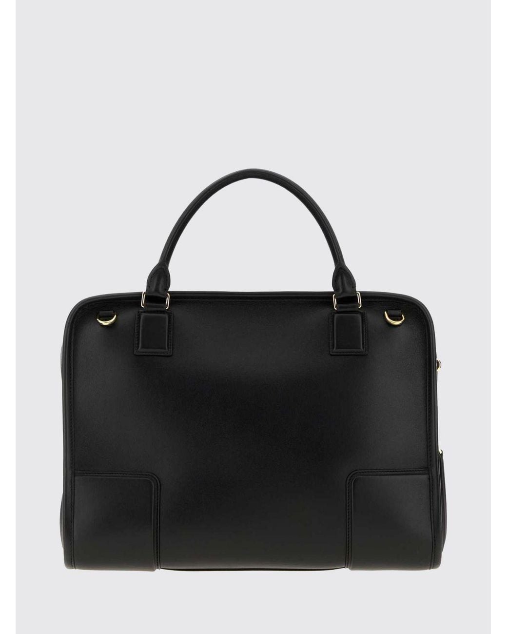 Loewe Black Amazona 180 Calfskin Handbag With Removable Shoulder Strap