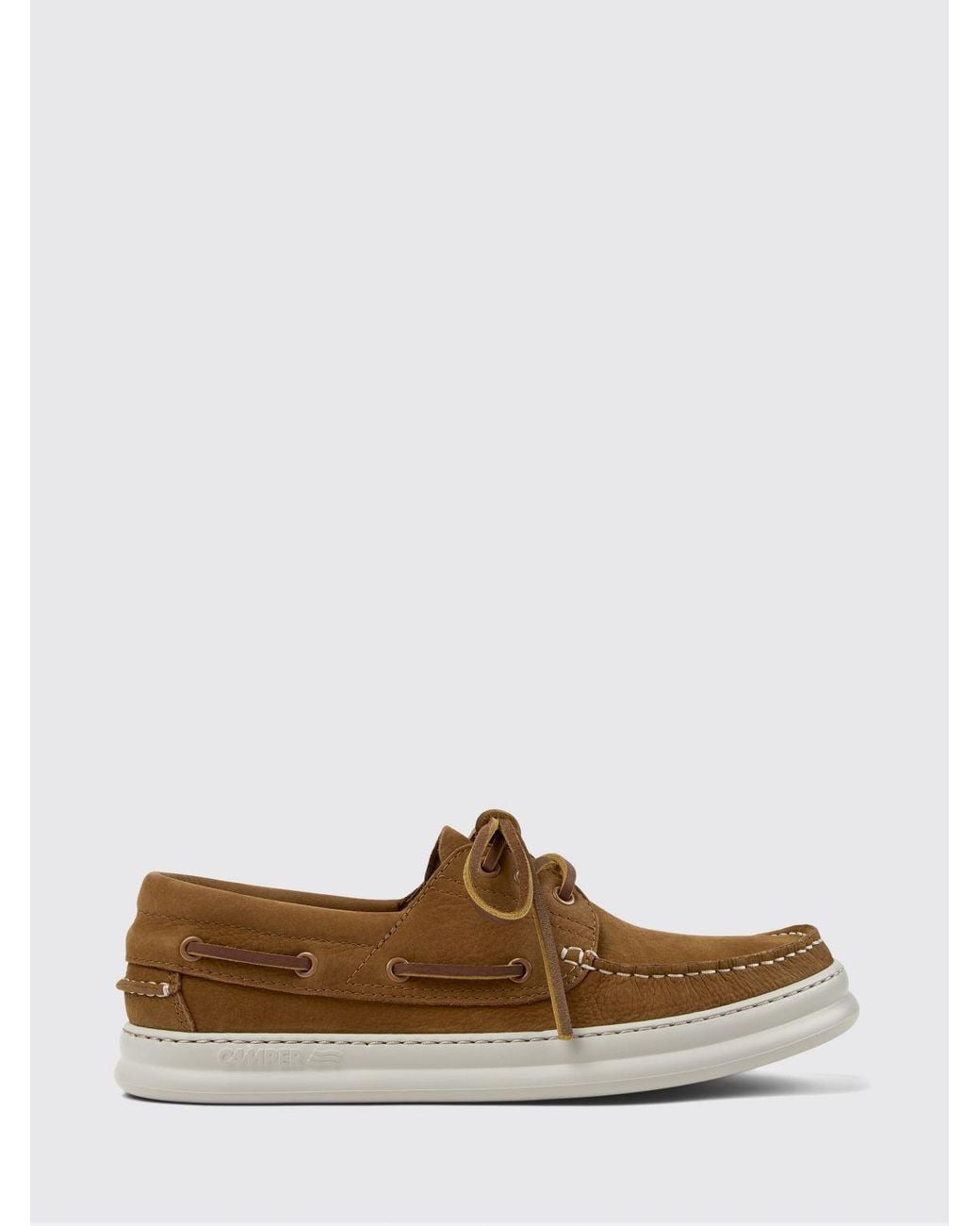 Camper Brown Runner Suede Boat Loafers for men