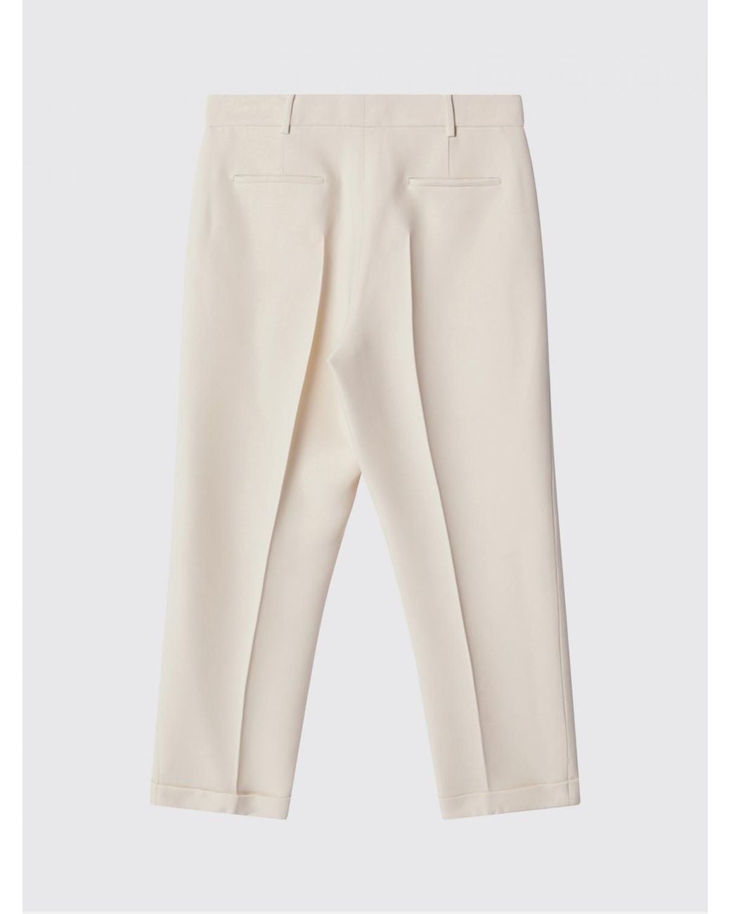 Fendi Natural Slim Fit Wool And Silk Trousers