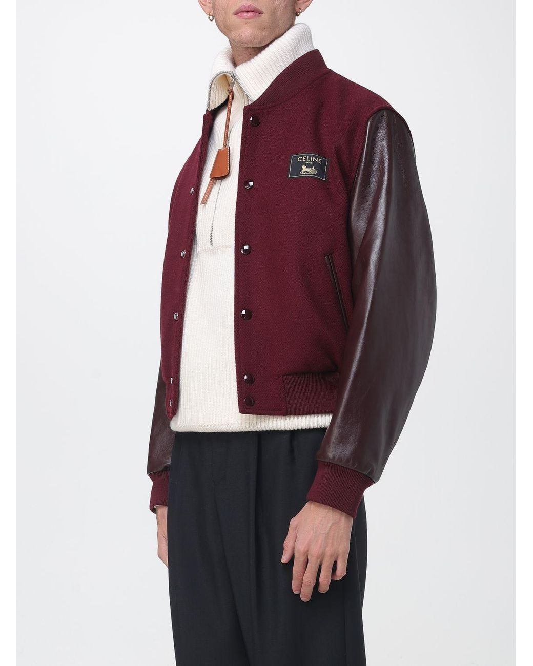 Céline Red Varsity Bomber Jacket for men