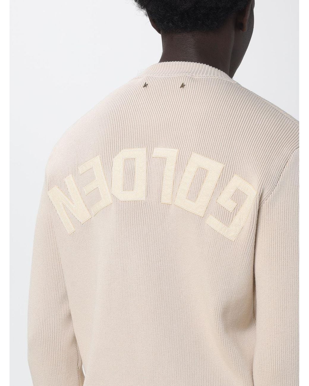 Golden Goose Deluxe Brand Natural Organic Cotton Crewneck Jumper With Back Logo for men