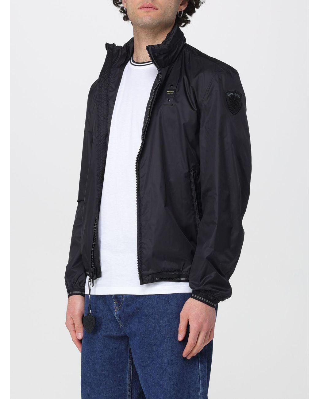 Blauer Blue Polyester Bomber Jacket for men